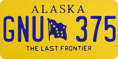 AK license plate GNU375