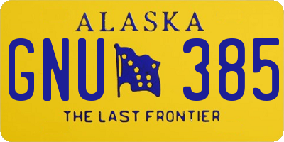 AK license plate GNU385