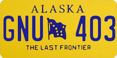 AK license plate GNU403