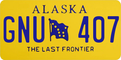 AK license plate GNU407