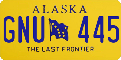 AK license plate GNU445