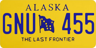 AK license plate GNU455