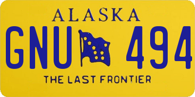 AK license plate GNU494