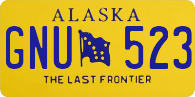 AK license plate GNU523