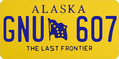 AK license plate GNU607