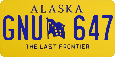 AK license plate GNU647
