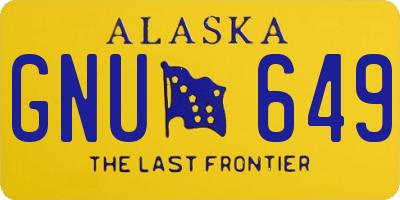 AK license plate GNU649