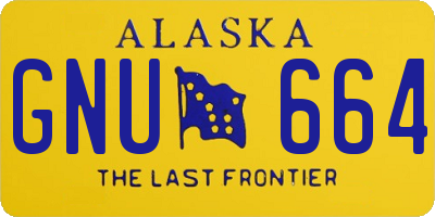 AK license plate GNU664