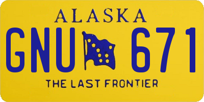 AK license plate GNU671