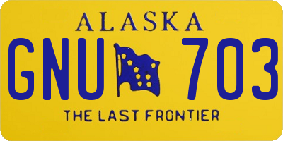 AK license plate GNU703