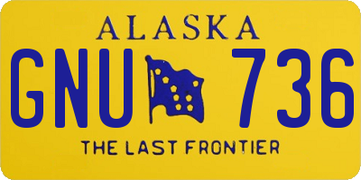 AK license plate GNU736