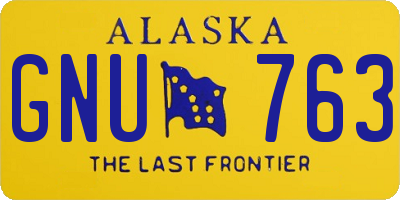 AK license plate GNU763
