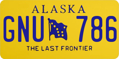 AK license plate GNU786