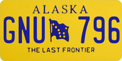 AK license plate GNU796