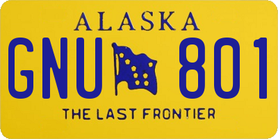 AK license plate GNU801