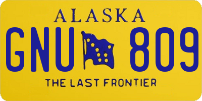 AK license plate GNU809