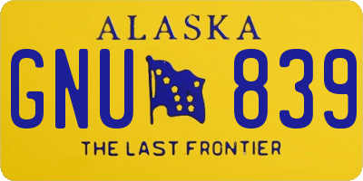 AK license plate GNU839