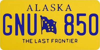 AK license plate GNU850