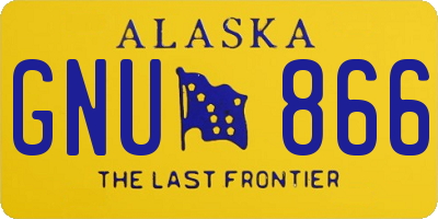 AK license plate GNU866