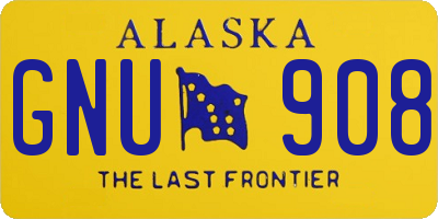 AK license plate GNU908