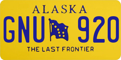 AK license plate GNU920