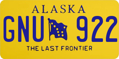 AK license plate GNU922