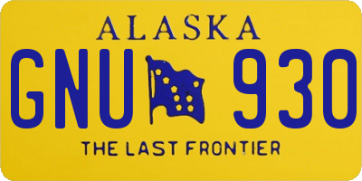 AK license plate GNU930