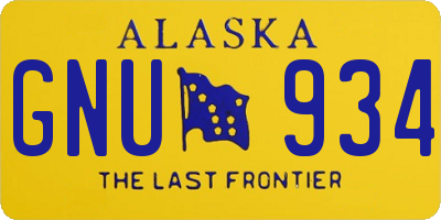 AK license plate GNU934