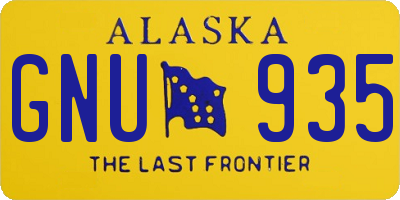 AK license plate GNU935