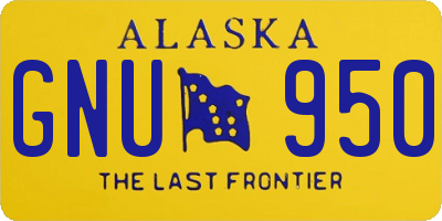 AK license plate GNU950