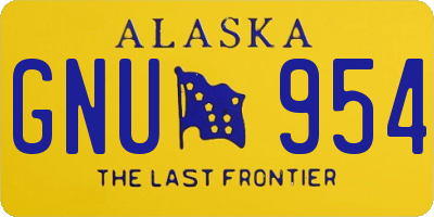 AK license plate GNU954