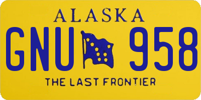 AK license plate GNU958