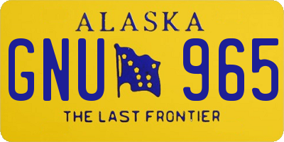 AK license plate GNU965