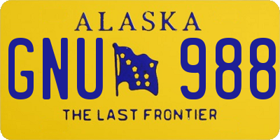 AK license plate GNU988