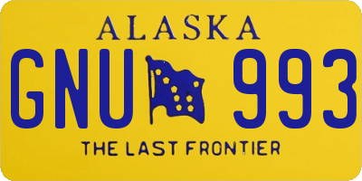 AK license plate GNU993