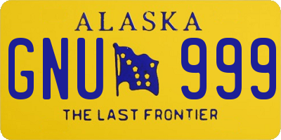 AK license plate GNU999