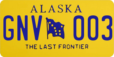AK license plate GNV003