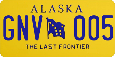 AK license plate GNV005