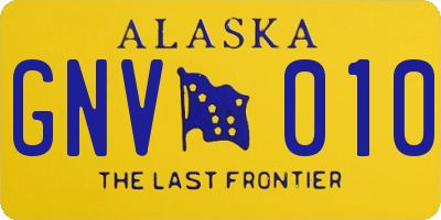 AK license plate GNV010