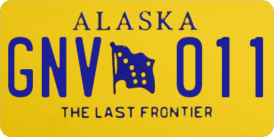 AK license plate GNV011