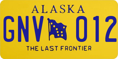 AK license plate GNV012