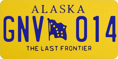 AK license plate GNV014