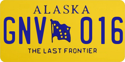 AK license plate GNV016