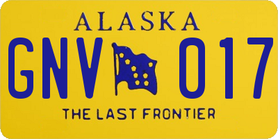 AK license plate GNV017