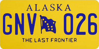 AK license plate GNV026