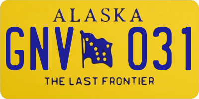 AK license plate GNV031