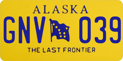 AK license plate GNV039