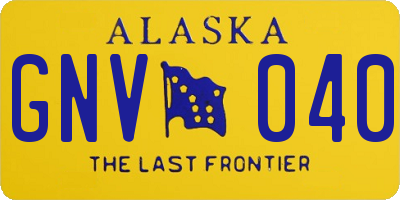 AK license plate GNV040