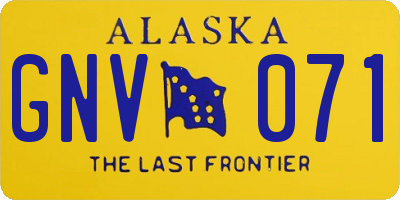 AK license plate GNV071