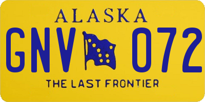 AK license plate GNV072